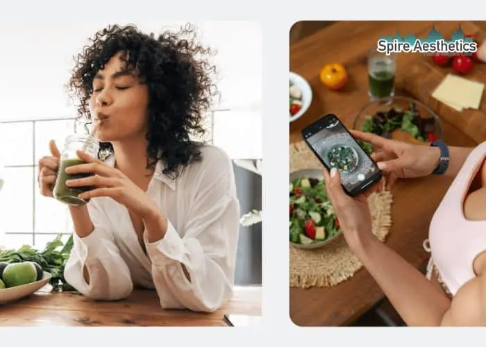 Image of woman looking into her diet and fat freezing Kingston upon Thames to improve her health