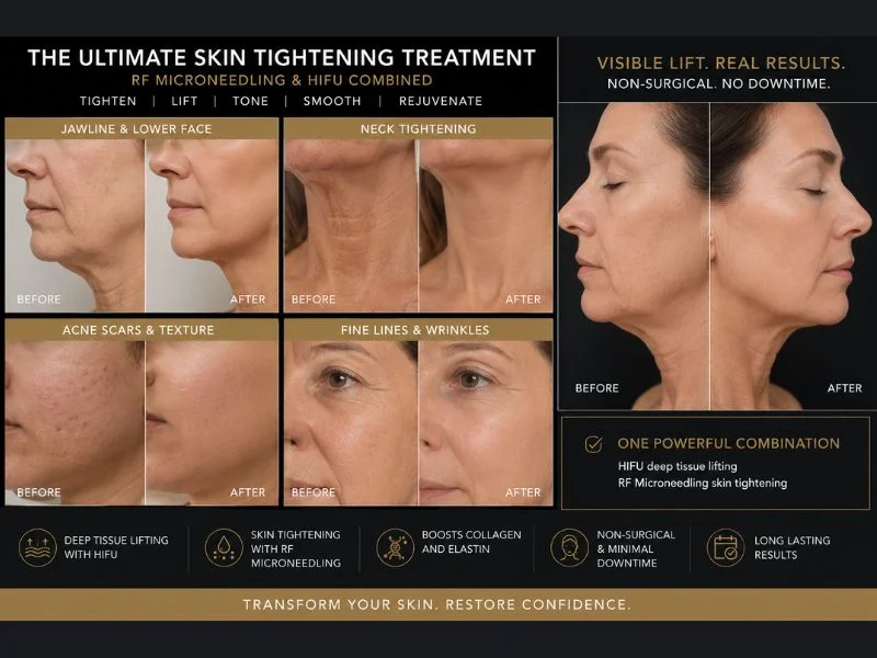 Results of combined treatment for the ultimate skin tightening treatment Kingston upon Thames